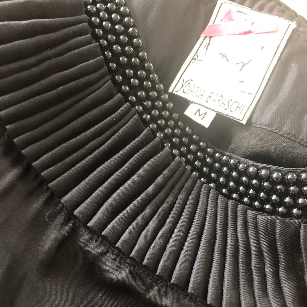 Yoana Baraschi Black Silk Dress in Medium with Beautiful Beadwork - Picture 2 of 5